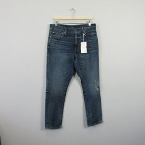 Lucky Brand 412 Athletic Slim Jeans Men 33x30 Blue Cotton Denim Distressed 710